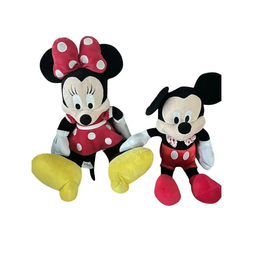 Disney Parks Mickey & Minnie Mouse Plush Set Medium 14-24" 3+ Years